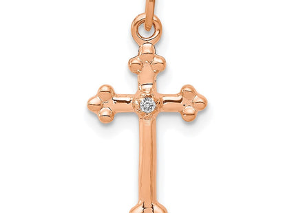 14K gold diamond cross pendant