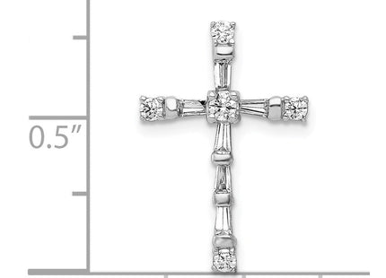 14k White Gold 1/. Diamond Cross Chain Slide (Style PM5033-033-WA)