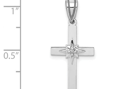 14k White Gold .. Diamond Cross Pendant (Style PM5037-001-WA)