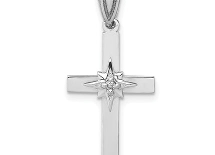 14k White Gold .. Diamond Cross Pendant (Style PM5037-001-WA)