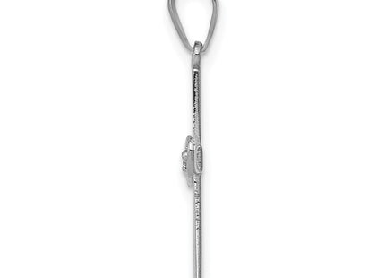 14k White Gold . Diamond Heart Cross Pendant (Style PM5038-001-WA)