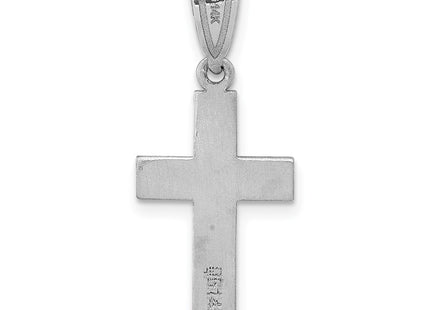 14K white gold diamond cross pendant, another view