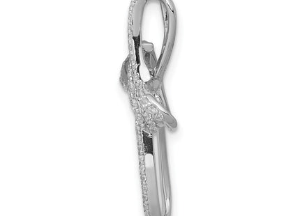 14k White Gold 1/. Diamond Cross Chain Slide (Style PM5050-033-WA)