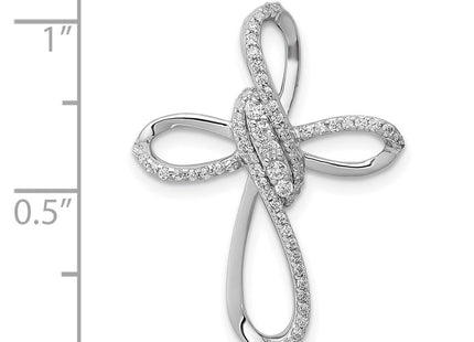 14k White Gold 1/. Diamond Cross Chain Slide (Style PM5050-033-WA)