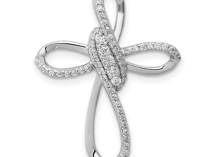 14k White Gold 1/. Diamond Cross Chain Slide (Style PM5050-033-WA)
