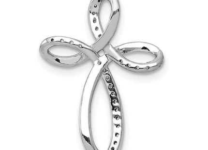 14k White Gold 1/. Diamond Cross Chain Slide (Style PM5051-016-WA)