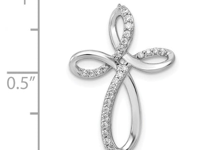 14k White Gold 1/. Diamond Cross Chain Slide (Style PM5051-016-WA)