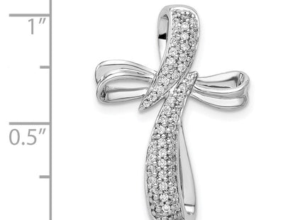 14k White Gold 1/. Diamond Cross Chain Slide (Style PM5053-025-WA)
