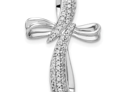 14k White Gold 1/. Diamond Cross Chain Slide (Style PM5053-025-WA)