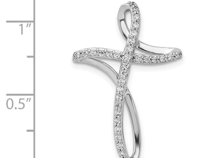 14k White Gold 1/. Diamond Cross Chain Slide (Style PM5056-020-WA)
