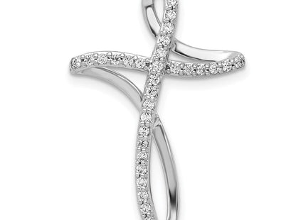 14k White Gold 1/. Diamond Cross Chain Slide (Style PM5056-020-WA)