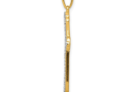 14K gold diamond cross pendant, alternate view