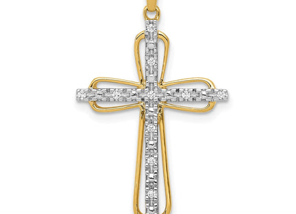 14K gold diamond cross pendant