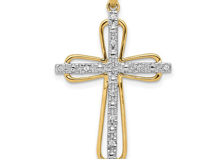 14k Yellow & Rhodium Pendants Style PM5066 - Classique Jewelry Inc.