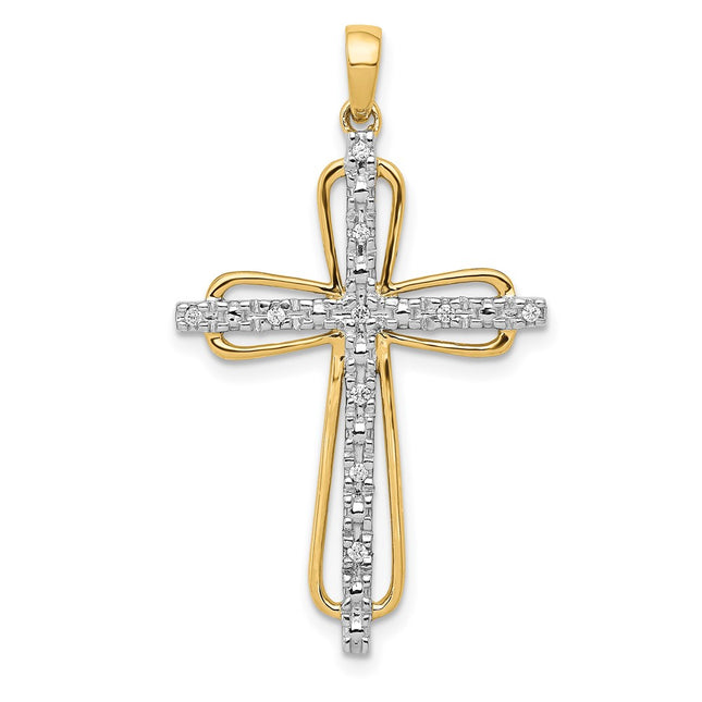 14k Yellow & Rhodium Pendants Style PM5066 - Classique Jewelry Inc.