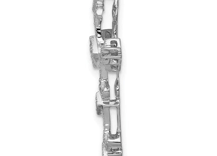 14k White Gold 1/. Diamond Filigree Cross Chain Slide (Style PM5069-016-WA)