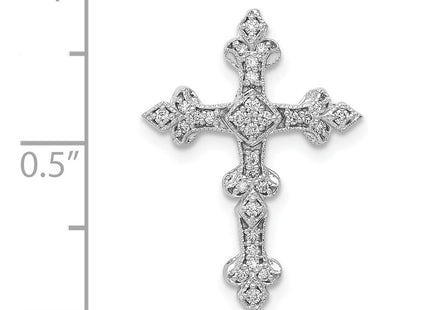 14k White Gold 1/. Diamond Filigree Cross Chain Slide (Style PM5069-016-WA)