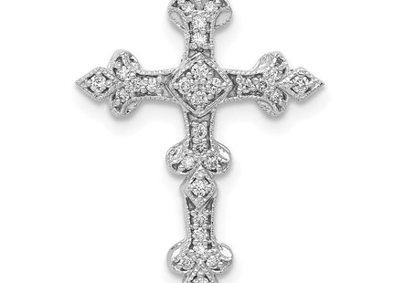 14k White Gold 1/. Diamond Filigree Cross Chain Slide (Style PM5069-016-WA)