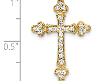 14k 1/. Diamond Budded Cross Chain Slide