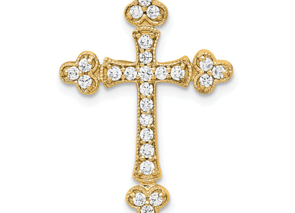 14k 1/. Diamond Budded Cross Chain Slide