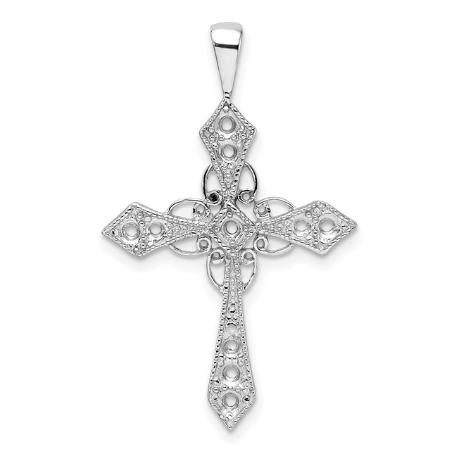 14K white gold cross mounting