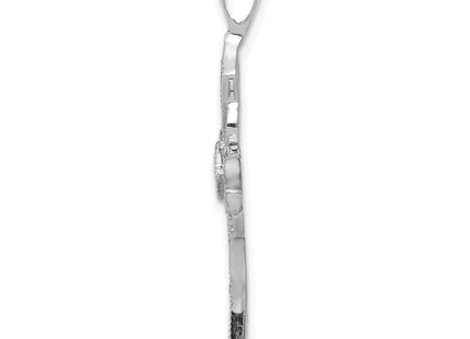 14k White Gold AA Diamond Passion Cross Pendant, 33 x 20.5mm
