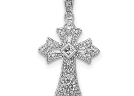 14k White Gold 1/. Diamond Fancy Cross Pendant (Style PM5088-010-WA)