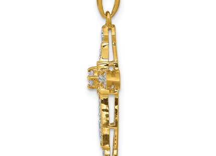 14k 1/. Diamond Filigree Cross Pendant