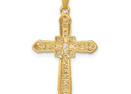 14k 1/. Diamond Filigree Cross Pendant