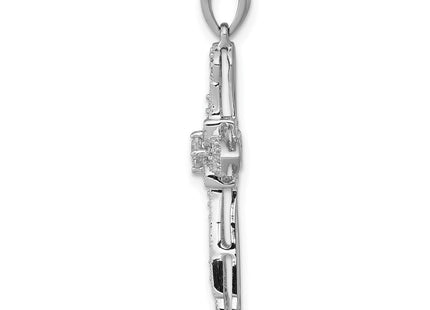 14k White Gold 1/. Diamond Filigree Cross Pendant (Style PM5090-033-WA)