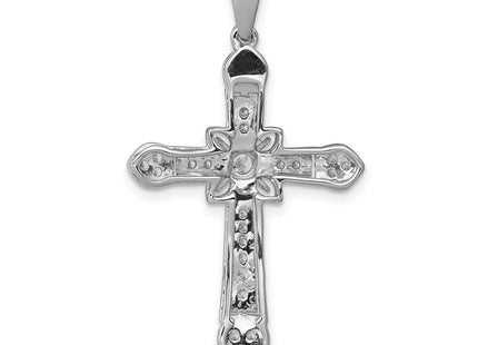 14k White Gold 1/. Diamond Filigree Cross Pendant (Style PM5090-033-WA)