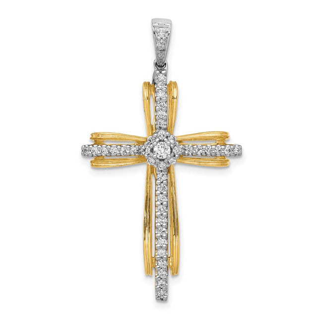 14k Two-tone Pendants Style PM5096 - Classique Jewelry Inc.