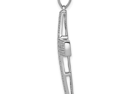 14k White Gold . Diamond Latin Cross Pendant (Style PM5098-100-WA)