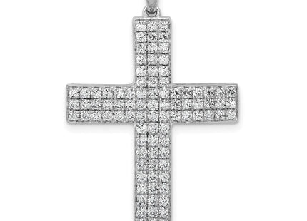 14k White Gold . Diamond Latin Cross Pendant (Style PM5098-100-WA)