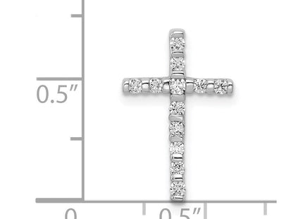 14k White Gold 1/. Diamond Cross Chain Slide (Style PM5102-025-WA)