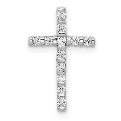 14K white gold diamond cross chain