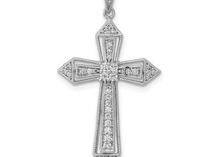 14k White Gold 1/. Diamond Passion Cross Pendant (Style PM5104-033-WA)