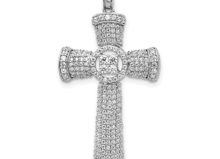 14k White Gold .. Diamond Cross Pendant (Style PM5122-100-WA)