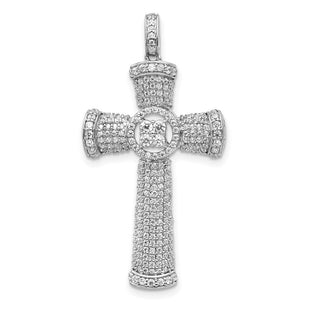 14k White Gold .. Diamond Cross Pendant (Style PM5122-100-WA)