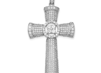 14k White Gold .. Diamond Cross Pendant (Style PM5122-175-WA)