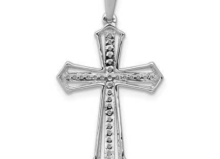 14K white gold diamond cross pendant, another view