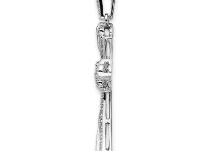 14K white gold diamond cross pendant, alternate view