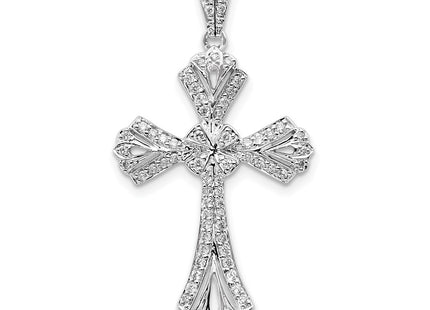14K white gold diamond cross pendant