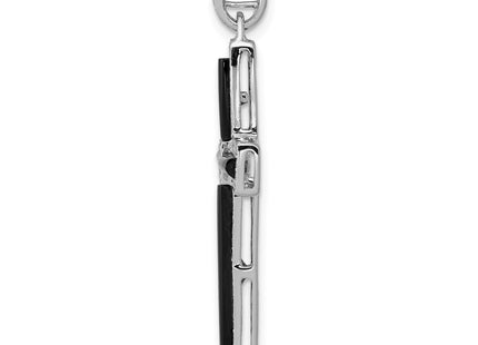 14K white gold diamond cross pendant, alternate view