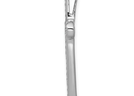 14K white gold diamond cross chain, alternate view