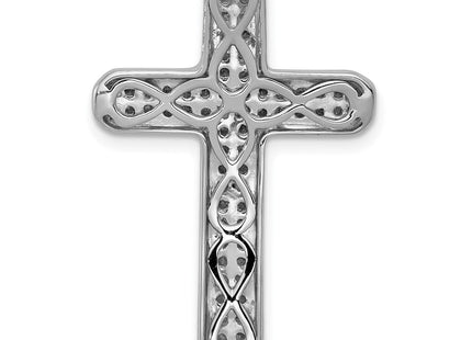 14K white gold diamond cross chain, another view