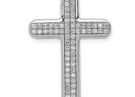 14K white gold diamond cross chain