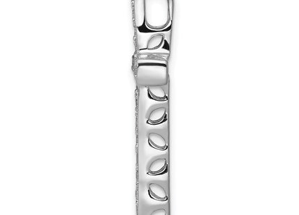 14K white gold diamond cross chain, alternate view