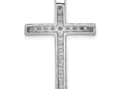 14K white gold diamond cross chain, another view