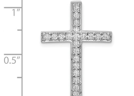 14K white gold diamond cross chain, further view